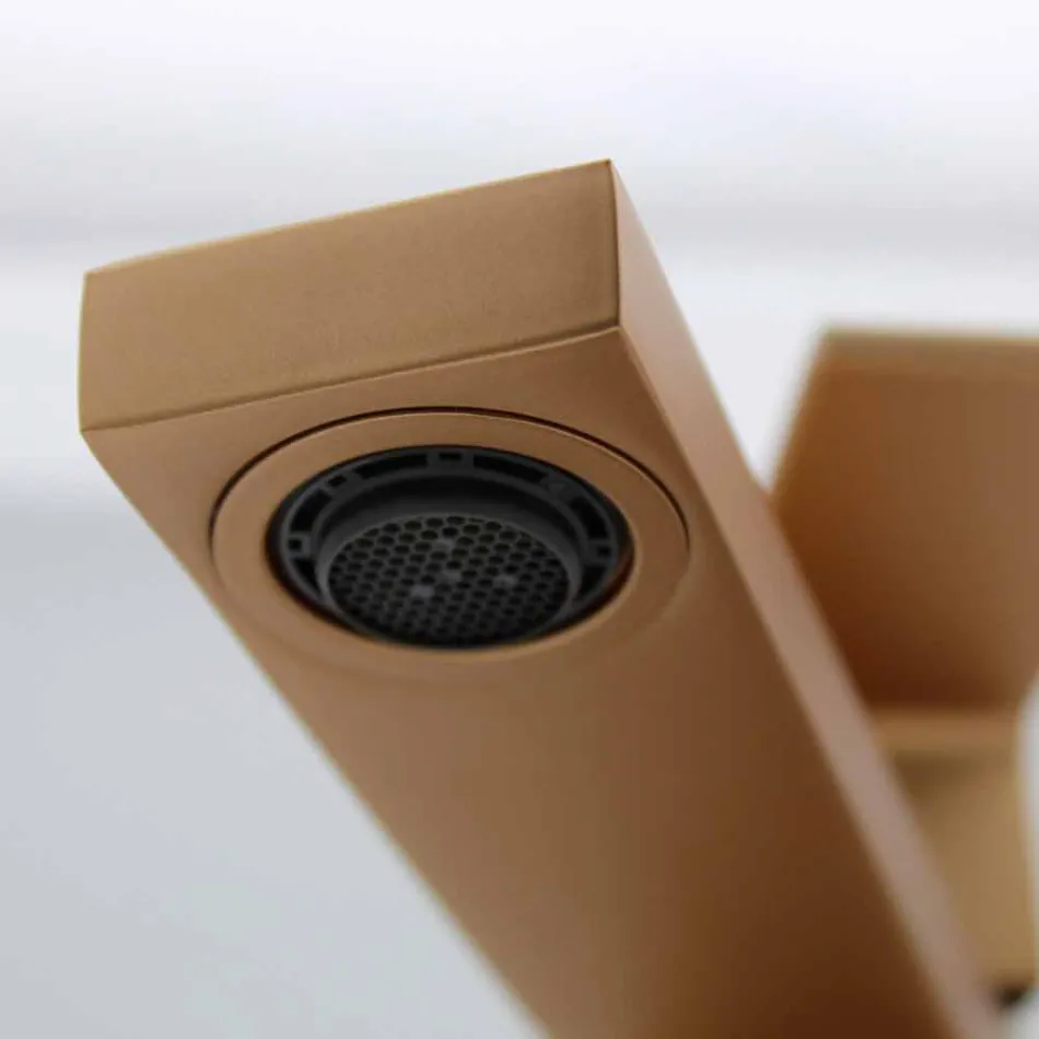 Mélangeur de lavabo moderne en chrome ou design carré en laiton coloré - Zago Viadurini