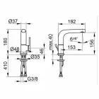 Mitigeur de lavabo moderne à levier unique en métal - Pinto Viadurini