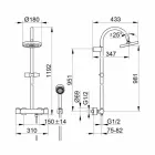 Mitigeur de douche moderne avec pomme de douche et douchette en métal - Zanio Viadurini