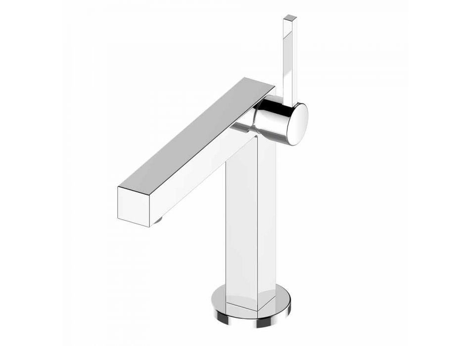 Mitigeur de lavabo de salle de bain moderne en métal finition chrome - Girino Viadurini