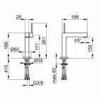 Mitigeur de lavabo de salle de bain moderne en métal finition chrome - Girino Viadurini