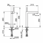 Mitigeur de lavabo de salle de bain moderne en métal finition chrome - Girino Viadurini