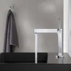 Mitigeur de lavabo de salle de bain moderne en métal finition chrome - Girino Viadurini