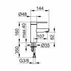 Mitigeur de lavabo moderne en métal chromé - Zanio Viadurini