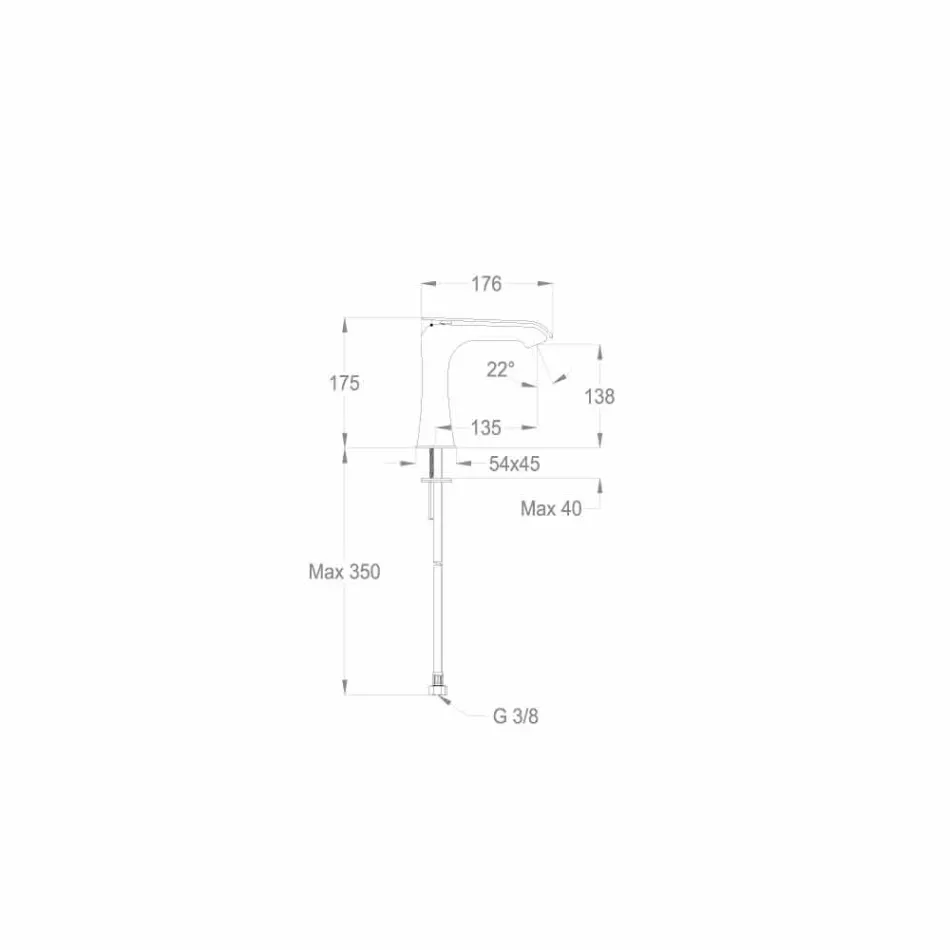 Mélangeur de lavabo en laiton moderne fabriqué en Italie - Bonina Viadurini