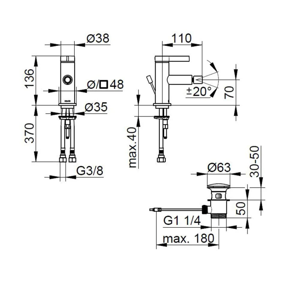 Mitigeur bidet design classique laiton chromé - artemisia Viadurini