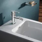 Mitigeur bidet monocommande design plat en laiton chromé - Agenore Viadurini