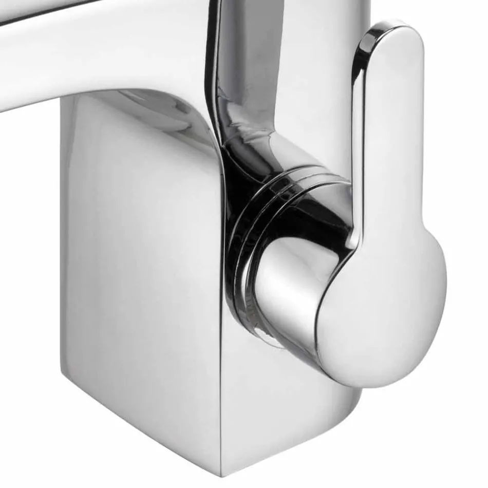 Mitigeur monocommande de design moderne pour lavabo de salle de bain fini chrome - Gonzo Viadurini