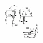 Mitigeur monocommande de design moderne pour lavabo de salle de bain fini chrome - Gonzo Viadurini
