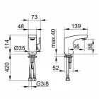 Mitigeur monocommande de design moderne pour lavabo de salle de bain fini chrome - Gonzo Viadurini