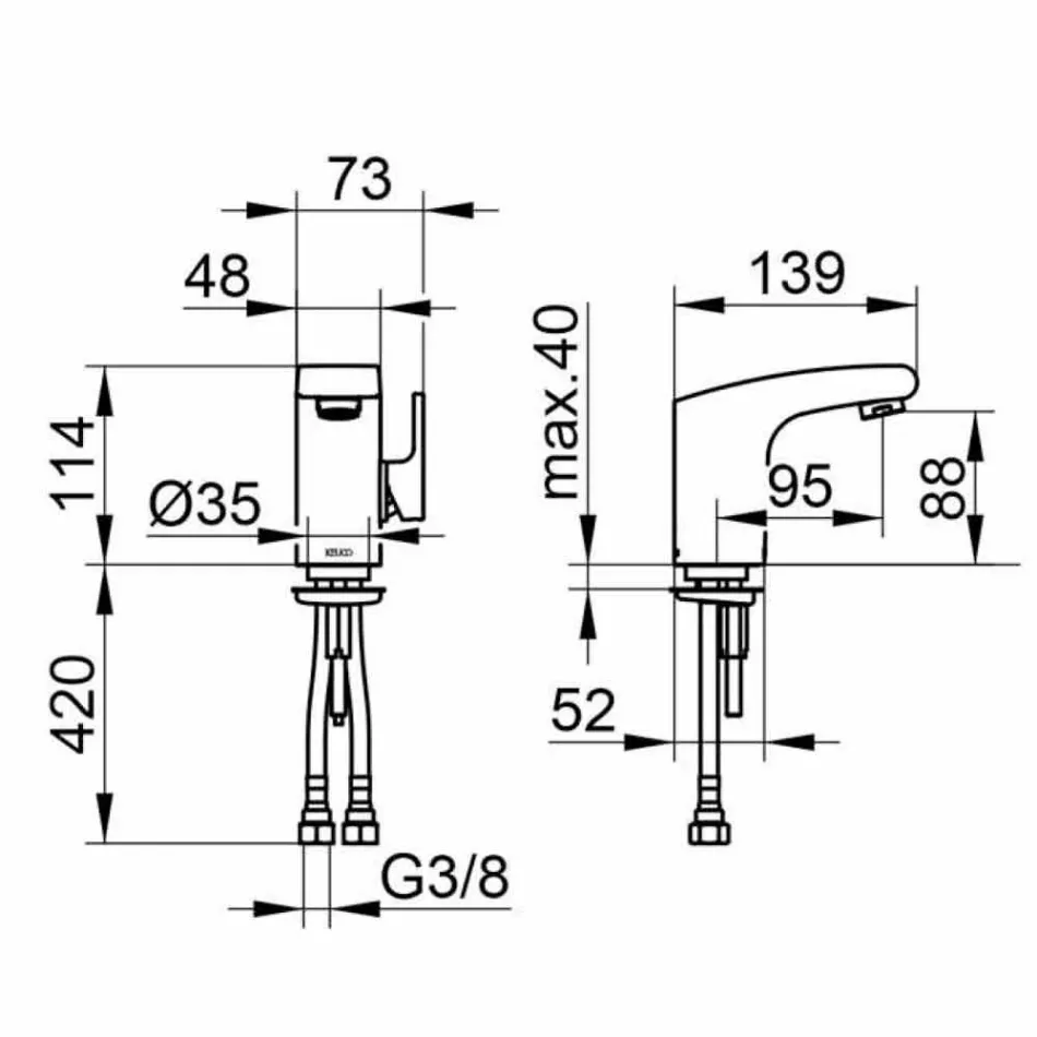 Mitigeur monocommande de design moderne pour lavabo de salle de bain fini chrome - Gonzo Viadurini