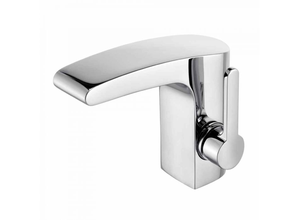 Mitigeur monocommande de design moderne pour lavabo de salle de bain fini chrome - Gonzo Viadurini
