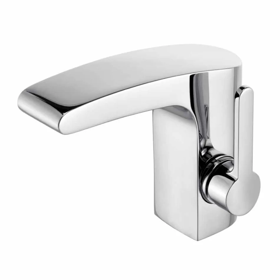 Mitigeur monocommande de design moderne pour lavabo de salle de bain fini chrome - Gonzo Viadurini