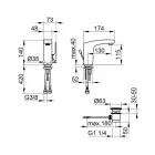Mitigeur monocommande de design moderne pour lavabo de salle de bain fini chrome - Gonzo Viadurini