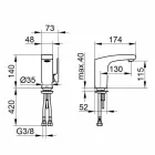 Mitigeur monocommande de design moderne pour lavabo de salle de bain fini chrome - Gonzo Viadurini