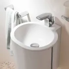 Mitigeur monocommande de design moderne pour lavabo de salle de bain fini chrome - Gonzo Viadurini