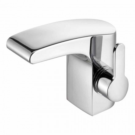 Mitigeur monocommande de design moderne pour lavabo de salle de bain fini chrome - Gonzo Viadurini