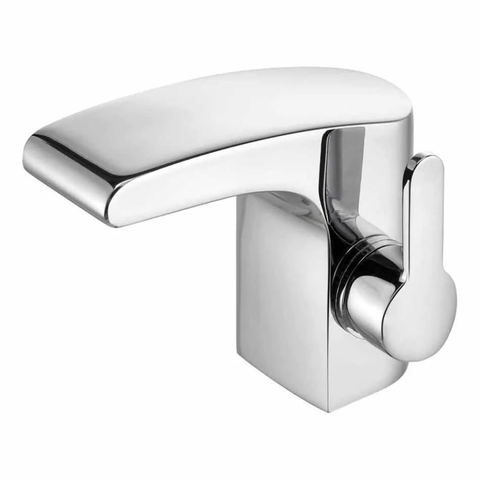 Mitigeur monocommande de design moderne pour lavabo de salle de bain fini chrome - Gonzo Viadurini