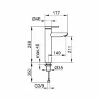 Mitigeur monocommande de design moderne pour lavabo de salle de bain en métal - Zanio Viadurini