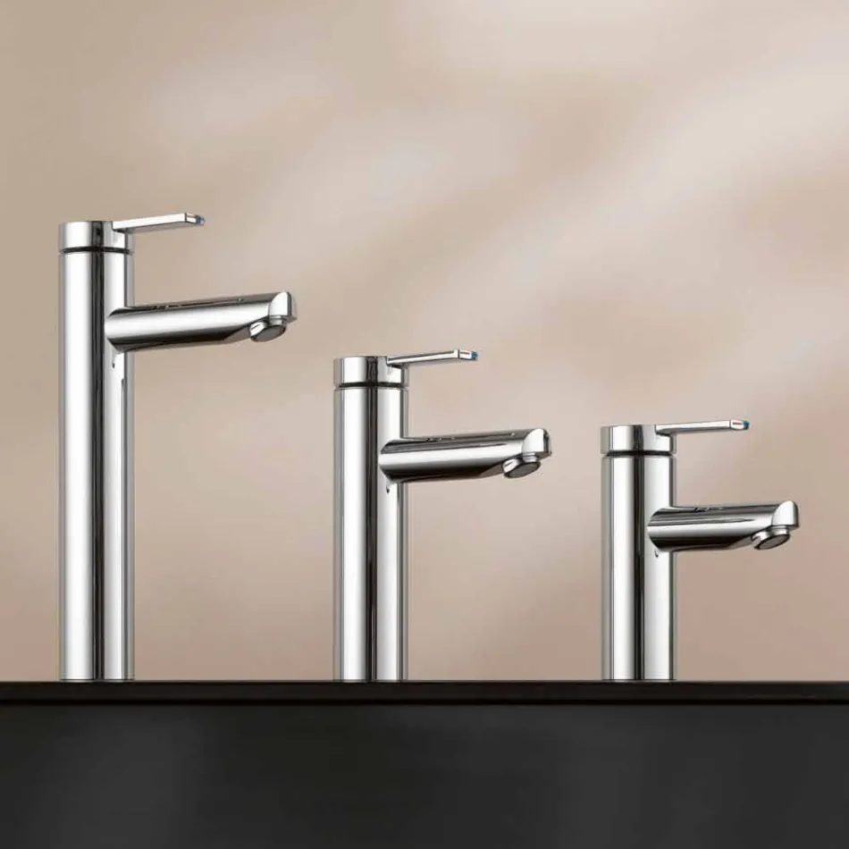 Mitigeur monocommande de design moderne pour lavabo de salle de bain en métal - Zanio Viadurini