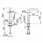 Mitigeur monocommande de design moderne pour lavabo de salle de bain en métal - Zanio Viadurini