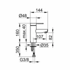 Mitigeur monocommande de design moderne pour lavabo de salle de bain en métal - Zanio Viadurini