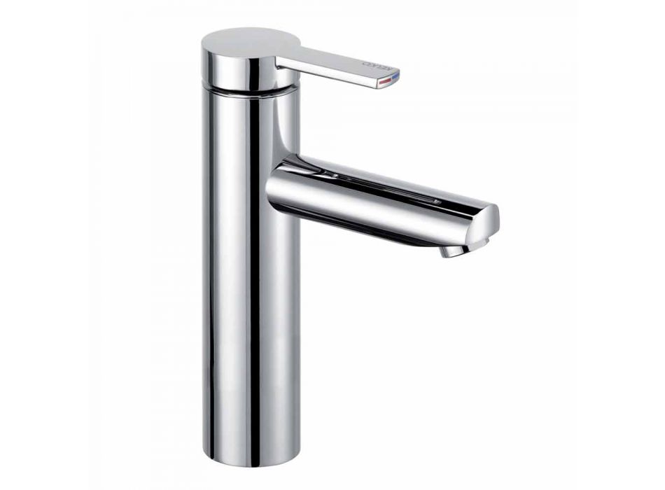 Mitigeur monocommande de design moderne pour lavabo de salle de bain en métal - Zanio Viadurini