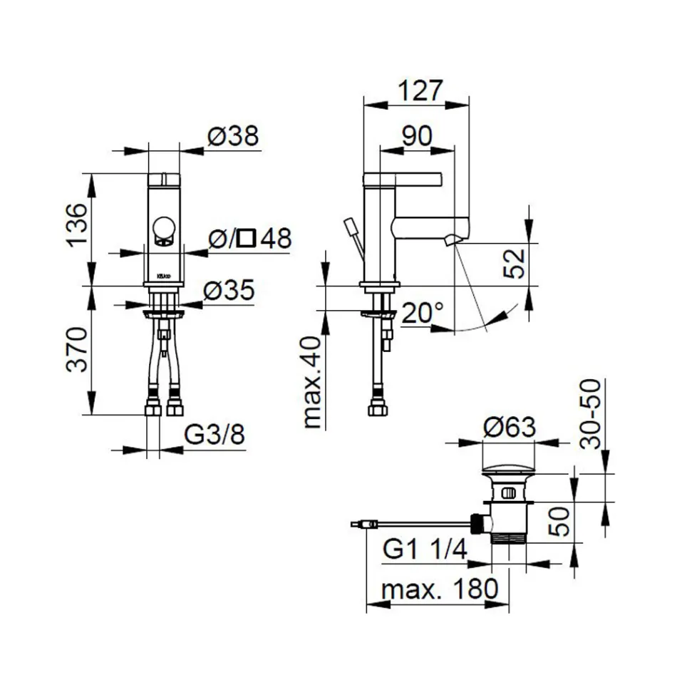 Mitigeur Lavabo Monocommande Design Classique Laiton Chrome - Artemisia Viadurini