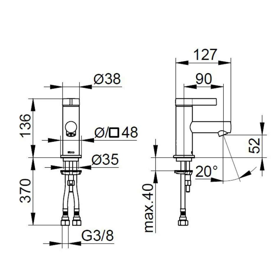 Mitigeur Lavabo Monocommande Design Classique Laiton Chrome - Artemisia Viadurini