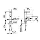 Mitigeur Lavabo Monocommande Design Classique Laiton Chrome - Artemisia Viadurini