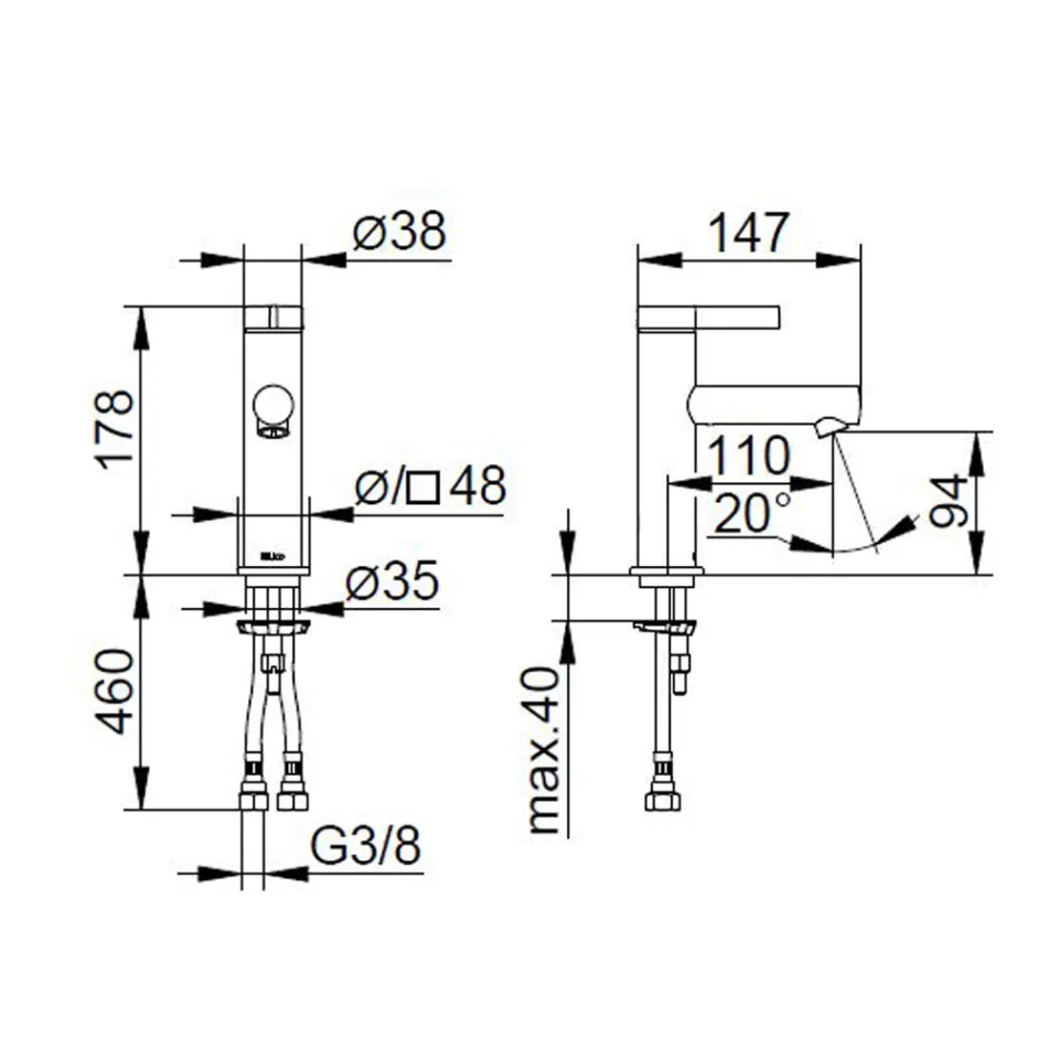 Mitigeur Lavabo Monocommande Design Classique Laiton Chrome - Artemisia Viadurini