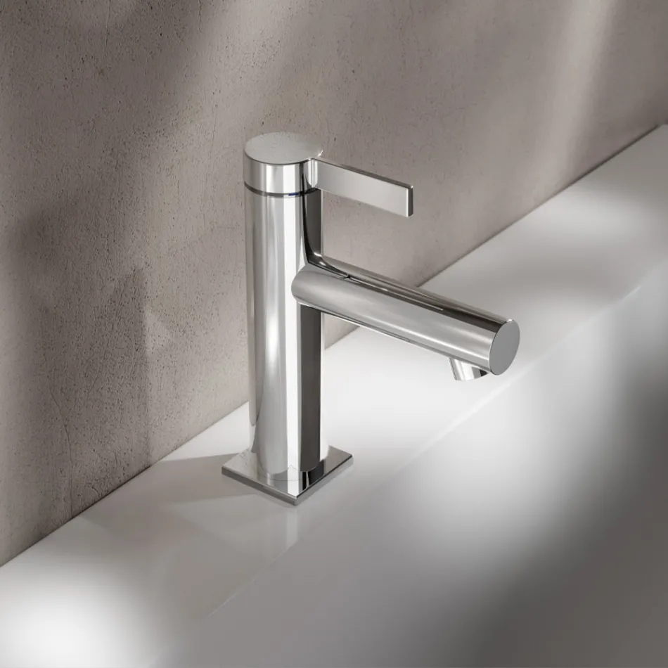 Mitigeur Lavabo Monocommande Design Classique Laiton Chrome - Artemisia Viadurini