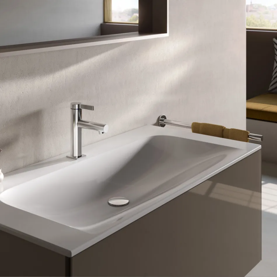 Mitigeur Lavabo Monocommande Design Classique Laiton Chrome - Artemisia Viadurini