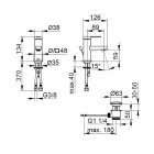 Mitigeur de lavabo monocommande design plat en laiton chromé - Agenore Viadurini