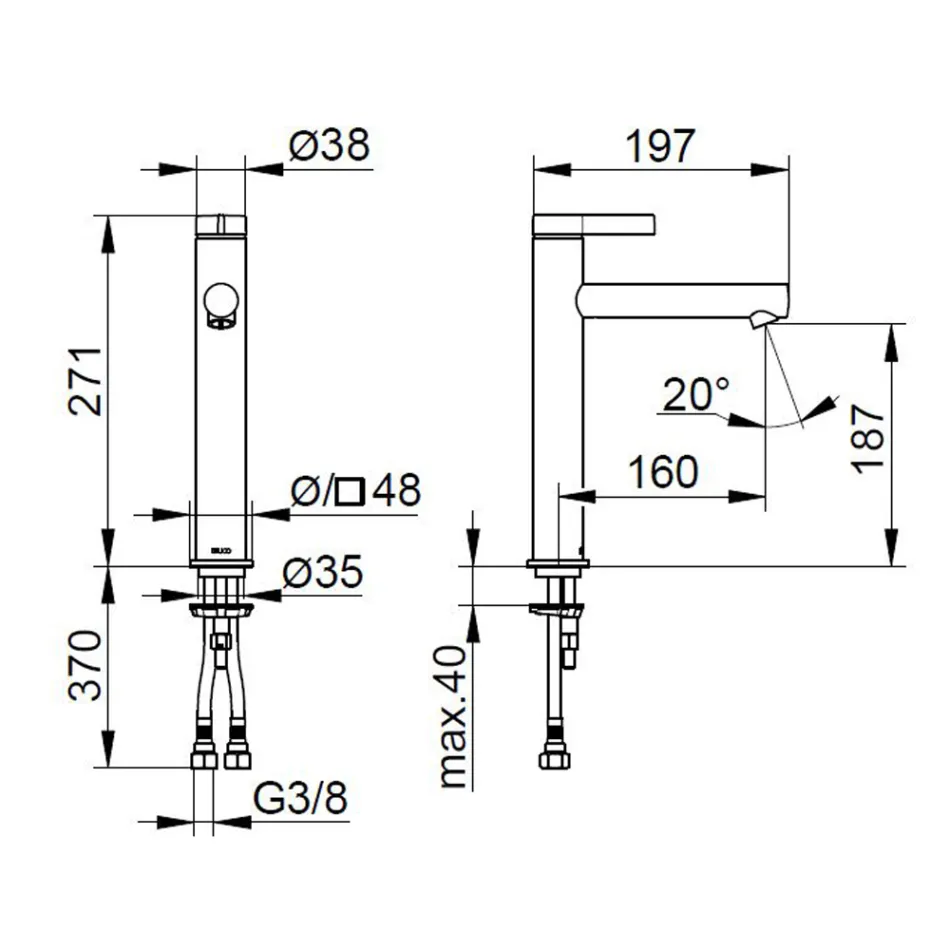 Mitigeur Lavabo Monocommande Sans Drain Design Classique - Artemisia Viadurini