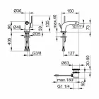 Mitigeur monocommande moderne avec drain de bidet en métal - Pinto Viadurini