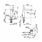 Mitigeur d'évier de salle de bain moderne à levier unique avec drain en métal - Pinto Viadurini