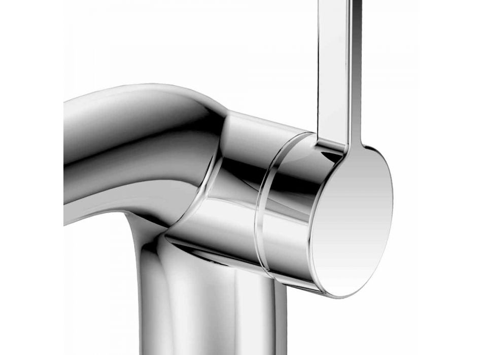 Mitigeur monocommande moderne pour lavabo sans drain métallique - Pinto Viadurini