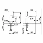 Mitigeur monocommande moderne pour lavabo sans drain métallique - Pinto Viadurini