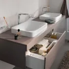 Mitigeur monocommande moderne pour lavabo sans drain métallique - Pinto Viadurini