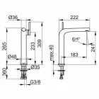 Mitigeur monocommande moderne pour lavabo sans drain métallique - Pinto Viadurini