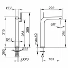 Mitigeur monocommande moderne pour lavabo sans drain métallique - Pinto Viadurini