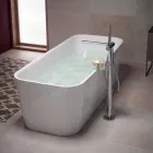 Mitigeur de baignoire moderne à levier unique avec pomme de douche en métal - Pinto Viadurini