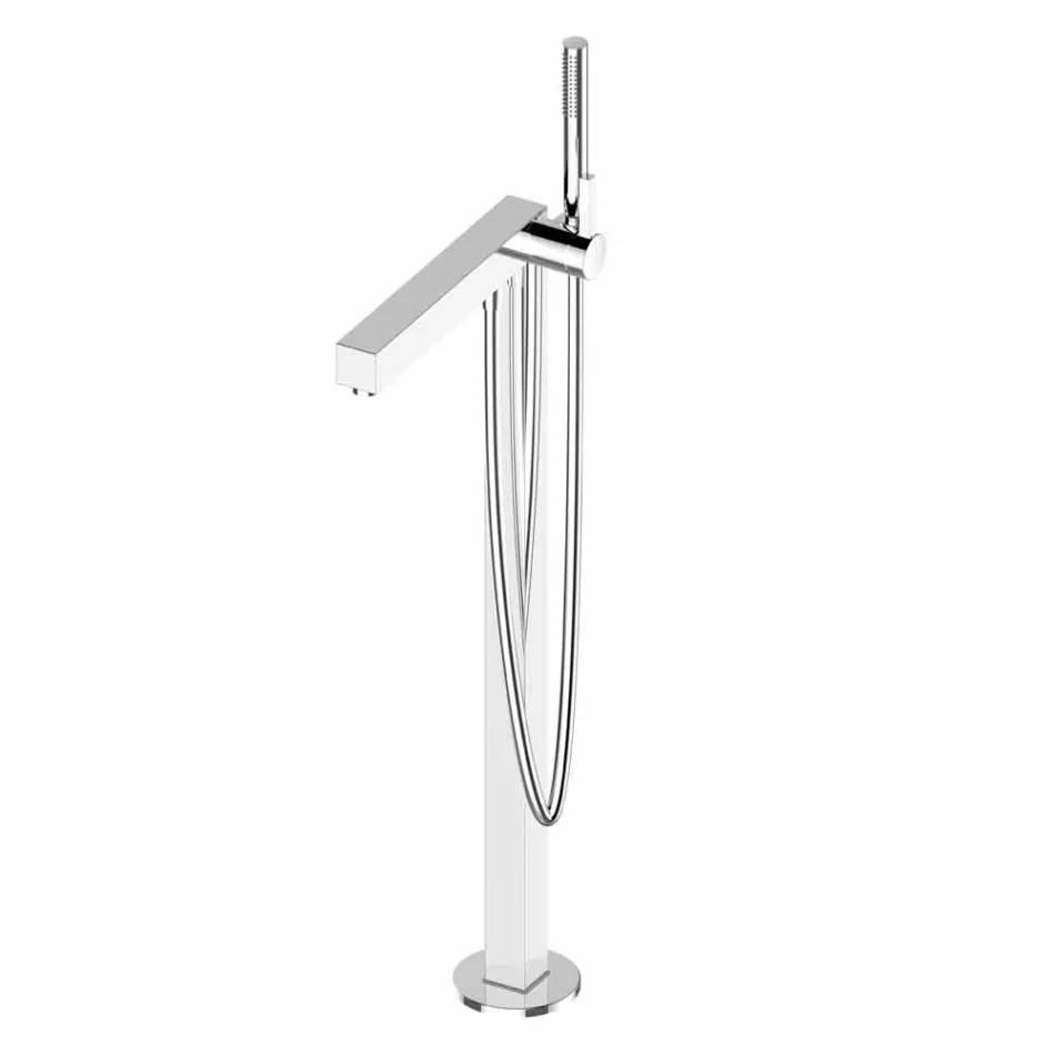 Mitigeur monocommande moderne pour baignoire en métal chromé - Girino Viadurini