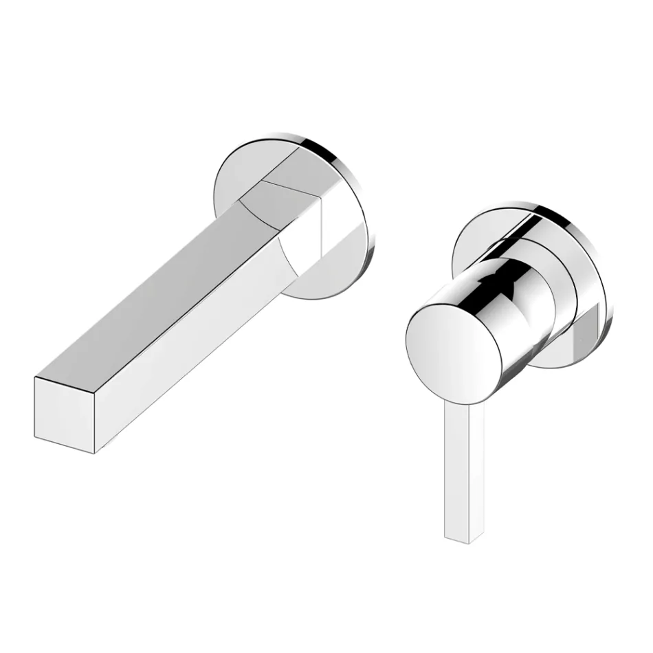 Mitigeur de lavabo mural monocommande Square Design - Erik Viadurini