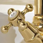 Mitigeur de lavabo monotrou design vintage en laiton fabriqué en Italie - Ursula Viadurini