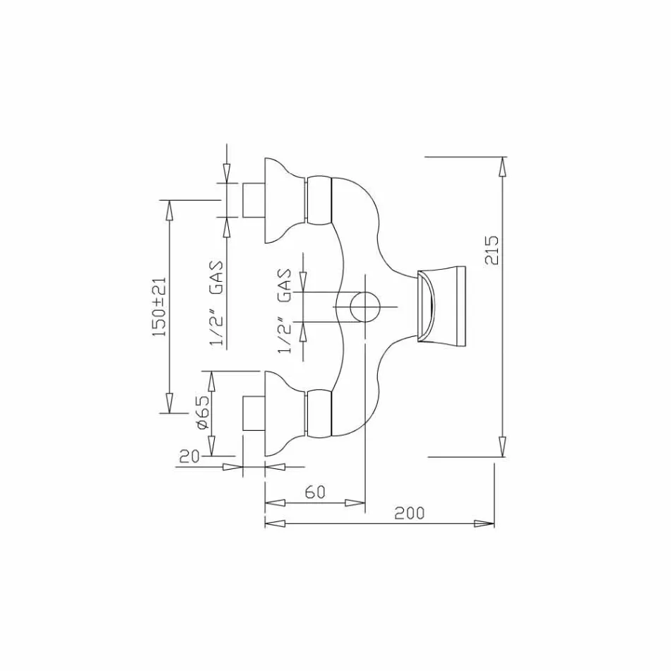 Mitigeur design pour douche extérieure en laiton Made in Italy - Neno Viadurini