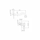 Mitigeur lavabo mural en laiton Made in Italy - Neno Viadurini