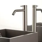 Mitigeur lavabo haut avec bec long en acier AISI 316L - Artigli Viadurini