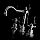 Mitigeur de lavabo de salle de bain moderne à trois trous en laiton fabriqué en Italie - Binsu Viadurini